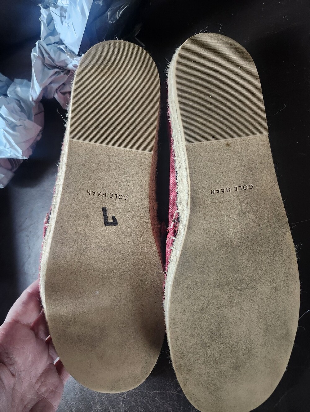 Cole Haan Red & Gold Shimmer Espadrille Flats Women's Size 10B Coastal Grandma - Picture 8 of 8